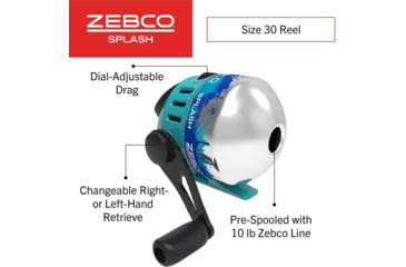 Image of Zebco Splash Combo Spincast, On 6ft 2 Piece Rod, 4 Pack Asstmnt, 2 Blue / 2 Purp, BRSSPLASHSC602M