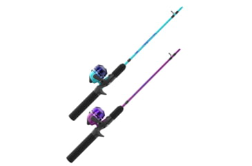 Image of Zebco Splash Jr Spincast Combo, 6 lb Line Tangle Free Tip, 4ft 2 Piece Rod, Blue, Pink