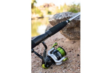 Image of Zebco Stinger Spinning Reel and Rod Combo, 7ft 2-PC Fiberglass Pole, EVA Rod Handle, SZ 40 Reel, Changeable Righ/Left Retrieve, Built-In Hook Keeper, Silver/Black, SSP40702MA.NS3