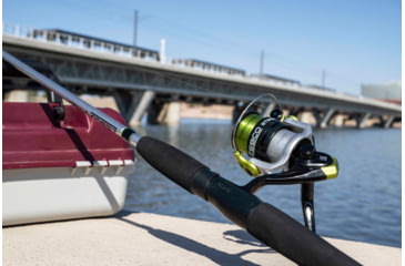 Image of Zebco Stinger Spinning Reel and Rod Combo, 6ft 2-PC Fiberglass Pole, EVA Rod Handle, SZ 20 Reel, Changeable Righ/Left Retrieve, Built-In Hook Keeper, Silver/Black, SSP20602MLA.NS3