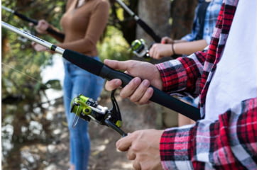 Image of Zebco Stinger Spinning Reel and Rod Combo, 7ft 2-PC Fiberglass Pole, EVA Rod Handle, SZ 30 Reel, Changeable Righ/Left Retrieve, Built-In Hook Keeper, Silver/Black, SSP30702MA.NS3