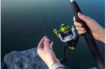 Image of Zebco Stinger Spinning Reel and Rod Combo, 7ft 2-PC Fiberglass Pole, EVA Rod Handle, SZ 30 Reel, Changeable Righ/Left Retrieve, Built-In Hook Keeper, Silver/Black, SSP30702MA.NS3
