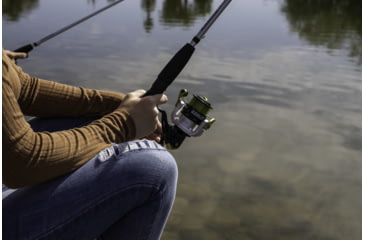 Image of Zebco Stinger Spinning Reel and Rod Combo, 4ft 6in 2-PC Fiberglass Pole, EVA Rod Handle, SZ 10 Reel, Changeable Righ/Left Retrieve, Silver/Black, SSP10462ULA.NS3