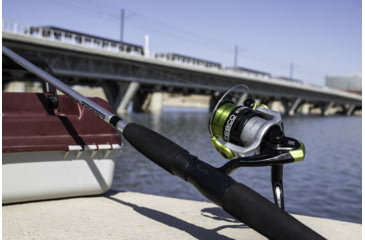 Image of Zebco Stinger Spinning Reel and Rod Combo, 6ft 6in 2-PC Fiberglass Pole, EVA Rod Handle, SZ 30 Reel, Changeable Righ/Left Retrieve, Silver/Black, SSP30662MA.NS3