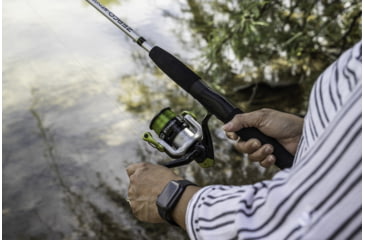 Image of Zebco Stinger Spinning Reel and Rod Combo, 6ft 6in 2-PC Fiberglass Pole, EVA Rod Handle, SZ 30 Reel, Changeable Righ/Left Retrieve, Silver/Black, SSP30662MA.NS3