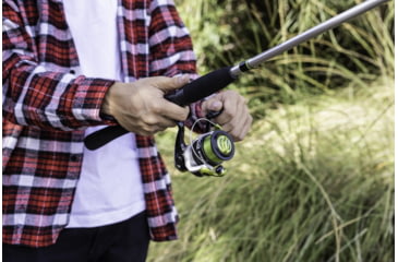 Image of Zebco Stinger Spinning Reel and Rod Combo, 6ft 6in 2-PC Fiberglass Pole, EVA Rod Handle, SZ 30 Reel, Changeable Righ/Left Retrieve, Silver/Black, SSP30662MA.NS3