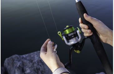Image of Zebco Stinger Spinning Reel and Rod Combo, 6ft 6in 2-PC Fiberglass Pole, EVA Rod Handle, SZ 30 Reel, Changeable Righ/Left Retrieve, Silver/Black, SSP30662MA.NS3
