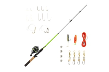 Image of Zebco Ready Tackle Lake/Pond 6 ft Spincast Combo w/Eagle Claw Tackle, 2 Pieces