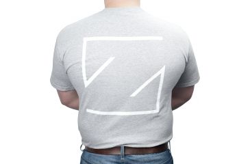 Image of Zeiss Gear T-Shirt with Legendary Z Mark on Back and ZEISS Logo on Front Left Chest, Grey, Large