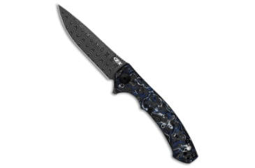 Image of Zero Tolerance Zero Tolerance Sinkevich Frame Lock Knife Black/Blue FatCarbon 3.25&quot; Damascus, Black/Blue, Damascus, adult, BHQ-213813