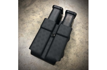 Image of Zero9 Double Mag Case Holster, Glock 9mm/.40ACP, Molle Loks, Plain Black, Z9-4005-BLK-MLK