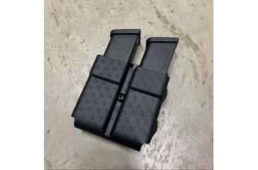 Image of Zero9 Double Mag Case Holster, Traditional 9/40, Molle Loks, Plain Black, Z9-4027-BLK-MLK