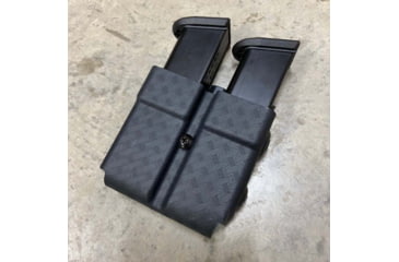 Image of Zero9 Double Mag Case Holster, Traditional 9/40, Molle Loks, Plain Black, Z9-4027-BLK-MLK