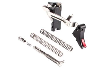 Image of ZEV Technologies Fulcrum Adjustable Ultimate Pistol Trigger, Glock 17/17L/19/19C/26/34, Curved, 3lb, Black/Red, FUL-ADJ-ULT-9-B-R