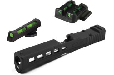 Image of ZEV Technologies Dragonfly Black G17 Absolute Cowitness W/ HiViz LITEWAVE, Interchangeable Rear Sight &amp; Fiber Optic Front Sight Red/Green