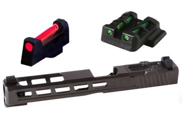 Image of ZEV Tech Dragonfly Stripped Gen 4 Slide,Blk G34 Absolute Cowitness W/ HiViz LITEWAVE, Rear &amp; Front Sight, Red/Green