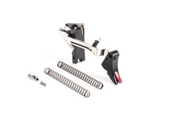 Image of ZEV Technologies Fulcrum .40 Adjustable Glock Trigger Upgrade Drop-In Kit, 1st-3rd Gen, Black/Red FUL-ADJ-DRP-40-B-R