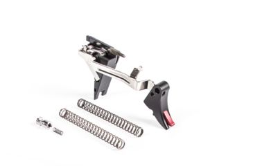 Image of ZEV Technologies Fulcrum Drop In Trigger Kit Black Trigger Pad, w/Red Safety For Gen 4 For Glock 17/19/26/34