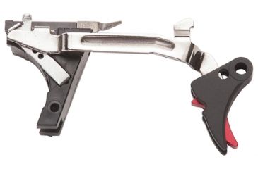 Image of Zev Technologies Fulcrum Drop In Trigger Kit Black Trigger Pad With Red Safety For Gen 1/2/3 Glock 17/19/26/34