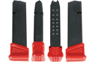 Image of ZEV Technologies Polymer Glock 17 +5 Rounds Pistol Magazine Extension, Red, 5, BPAD-G17-5-R
