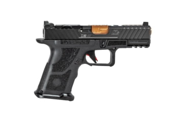 Image of ZEV Technologies OZ9C Elite Hyper-Comp Compact Pistol, Black Polymer Frame, Compensated Bronze Barrel, In, 9mm, Striker Single Action, 15-Round Magazine ZT-OZ9C-CPTHYPBBRZ-FRRMPG