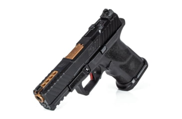 Image of ZEV Technologies OZ9C Elite Hyper-Comp Compact Pistol, Black Polymer Frame, Compensated Bronze Barrel, In, 9mm, Striker Single Action, 15-Round Magazine ZT-OZ9C-CPTHYPBBRZ-FRRMPG