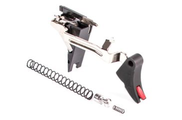 Image of ZEV Technologies PRO Curved Face Trigger Drop-In Kit, 4th Gen, 9mm, Black/Red CFT-PRO-DRP-4G9-B-R
