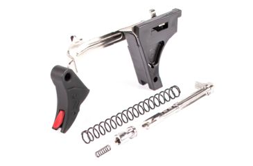Image of ZEV Technologies PRO Flat Face Glock Ultimate Kit Trigger, 1-3 Gen, .40, G27, G23, G22, G35, G24/ Blk/Red, FFT-PRO-ULT-3G40-B-R
