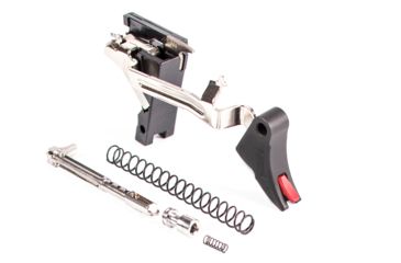 Image of ZEV Technologies PRO Flat Face Glock Ultimate Kit Trigger, 1-3 Gen, .40, G27, G23, G22, G35, G24/ Blk/Red, FFT-PRO-ULT-3G40-B-R
