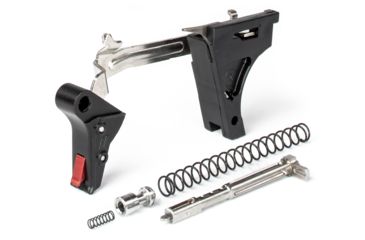 Image of ZEV Technologies PRO Flat Face Glock Ultimate Kit Trigger, 1-3 Gen, 9mm, G26, G19, G17, G34, G17L, Blk/Red, FFT-PRO-ULT-3G9-B-R