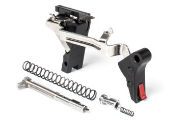 Image of ZEV Technologies PRO Flat Face Glock Ultimate Kit Trigger, 1-3 Gen, 9mm, G26, G19, G17, G34, G17L, Blk/Red, FFT-PRO-ULT-3G9-B-R