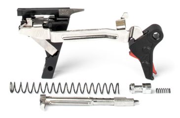 Image of ZEV Technologies PRO Flat Face Glock Ultimate Kit Trigger, 1-3 Gen, 9mm, G26, G19, G17, G34, G17L, Blk/Red, FFT-PRO-ULT-3G9-B-R