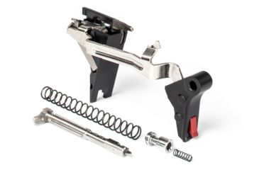 Image of ZEV Technologies PRO Flat Face Glock Ultimate Kit Trigger, 4th Gen, 9mm, G26, G19, G17, G34, Blk/Red, FFT-PRO-ULT-4G9-B-R