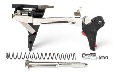 Image of ZEV Technologies PRO Flat Face Glock Ultimate Kit Trigger, 4th Gen, 9mm, G26, G19, G17, G34, Blk/Red, FFT-PRO-ULT-4G9-B-R