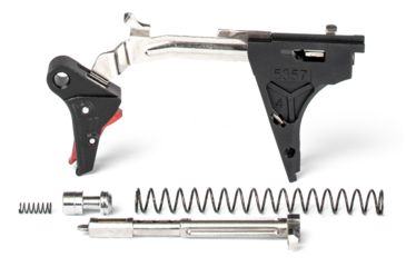 Image of ZEV Technologies PRO Flat Face Glock Ultimate Kit Trigger, 4th Gen, 9mm, G26, G19, G17, G34, Blk/Red, FFT-PRO-ULT-4G9-B-R