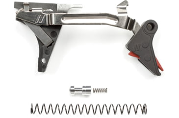 Image of ZEV Technologies ZEV Pro Flat Face Glock Trigger Drop In Kit, Glock Gen 1-4, 9mm, Black/Red, FFT-PRO-DRP-9-B-R