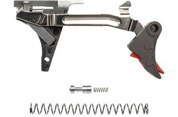 Image of ZEV Technologies ZEV PRO Flat Face Glock Trigger Kit, Drop-In Kit, 1-4 Gen, 9mm, Black/Red, FFT-PRO-DRP-9-B-R