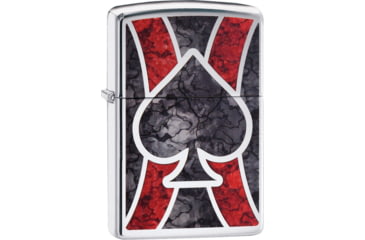 Image of Zippo Ace Spade Lighter, High Polish Chrome, 1.44in x 2.25in, 28952