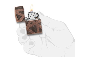 Image of Zippo Armor Geometric 360 Design Lighter w/ Click, Brass, One Size, 49036