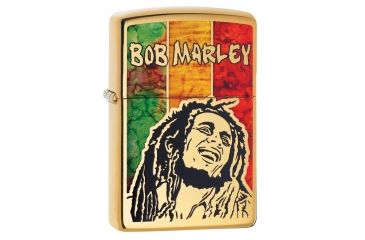 Image of Zippo Bob Marley High Polish Brass Pocket Lighter, 29490