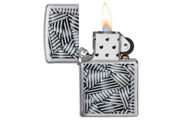 Image of Zippo Brushed Chrome Line Grid Pocket Lighter 29885