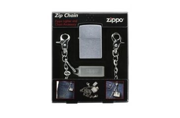 Image of Zippo Zip Chain Classic Lighter &amp; Chain Accessory Combo, Street Chrome 24414