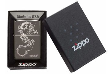 Image of Zippo Chinese Dragon Design Pocket Lighter, Black, 49030