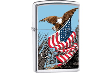 Image of Zippo Eagle with Flag Lighter, 1.44 x 2.25, 250-077565