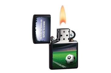 Image of Zippo One World One Game Classic Style Lighter, Black Matte 28301