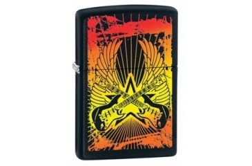 Image of Zippo Guitar Wings Classic Style Lighter, Black Matte 24891