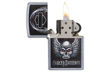 Image of Zippo Harley Davidson Skull Street Chrome Lighter 29558