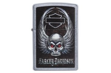 Image of Zippo Harley Davidson Skull Street Chrome Lighter 29558