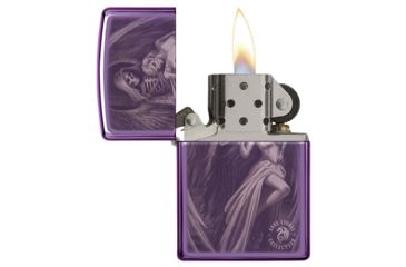 Image of Zippo High Polish Purple Anne Stokes Pocket Lighter w/ Box 29717