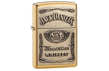 Image of Zippo Jack Daniels Classic Style Emblem Lighter, High Polish Brass 254BJD428